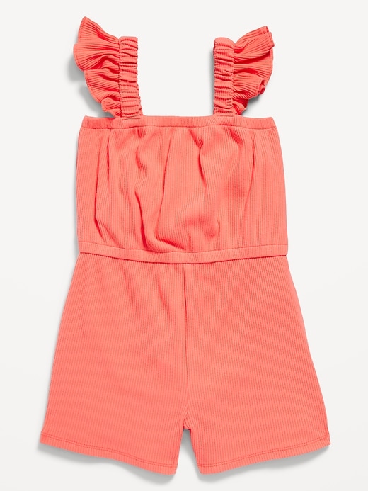 View large product image 1 of 1. Sleeveless Ribbed Romper for Toddler Girls