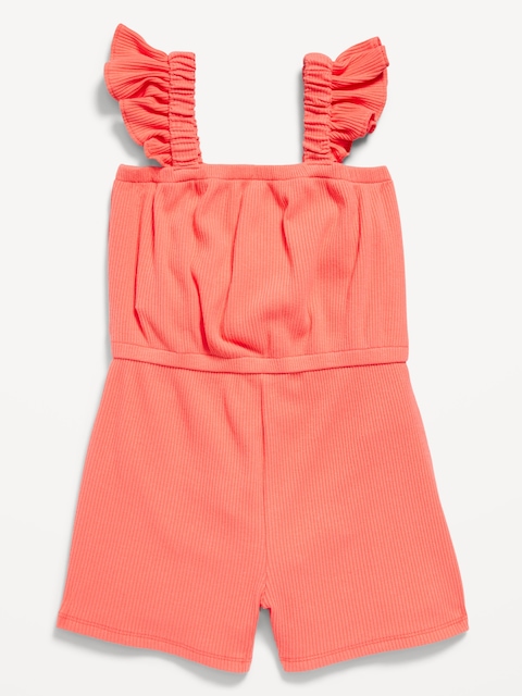 Sleeveless Ribbed Romper for Toddler Girls
