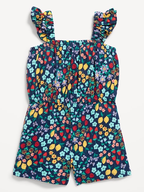 Printed Sleeveless Romper for Toddler Girls