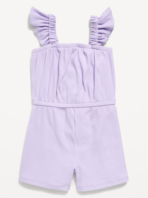 View large product image 1 of 1. Sleeveless Ribbed Romper for Toddler Girls