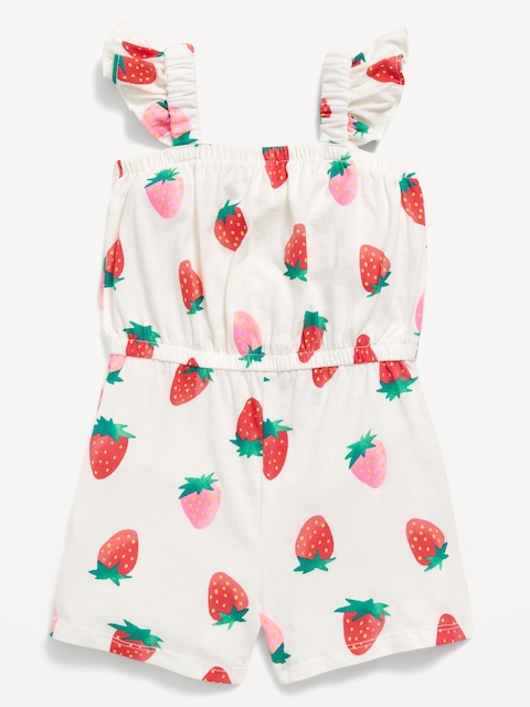 Printed Sleeveless Romper for Toddler Girls