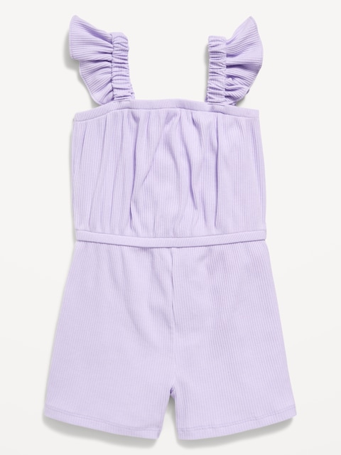 Sleeveless Ribbed Romper for Toddler Girls