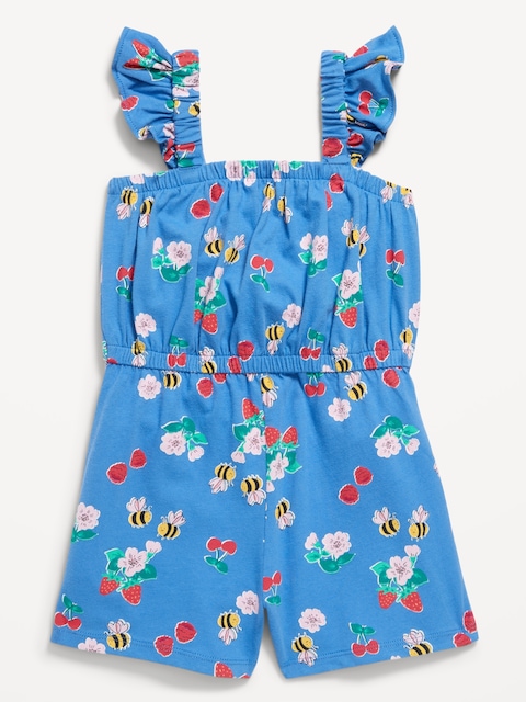 Printed Sleeveless Romper for Toddler Girls