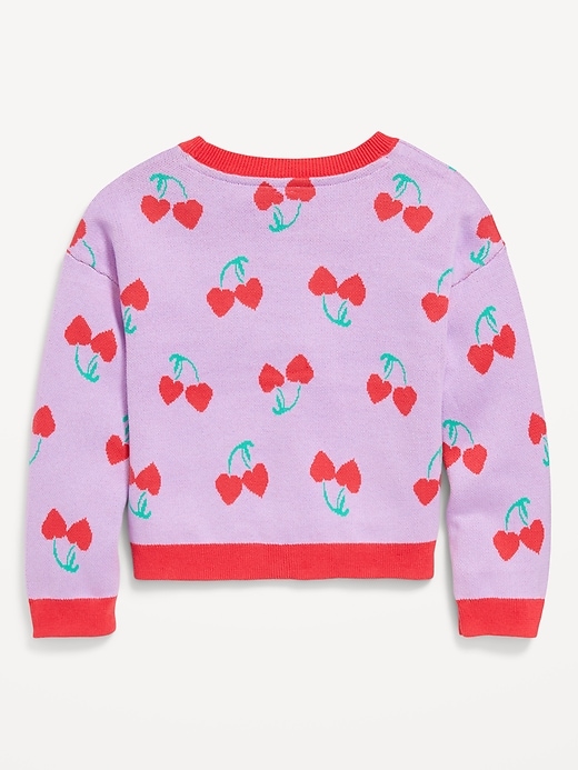Image number 3 showing, Printed Button-Front Cardigan Sweater for Girls