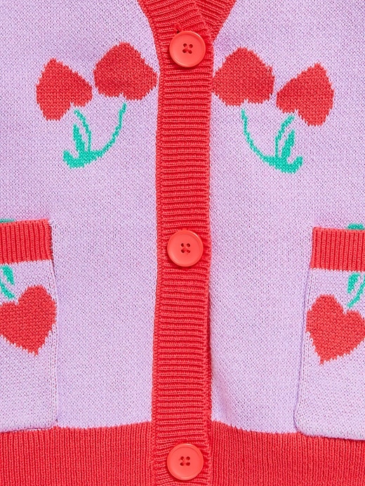 Image number 4 showing, Printed Button-Front Cardigan Sweater for Girls