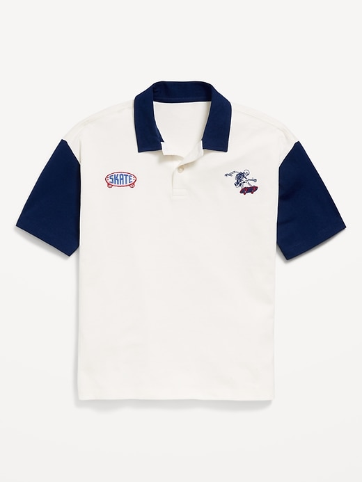 View large product image 2 of 4. Oversized Graphic Polo Shirt for Boys