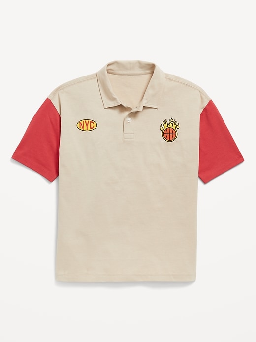 View large product image 2 of 5. Oversized Graphic Polo Shirt for Boys