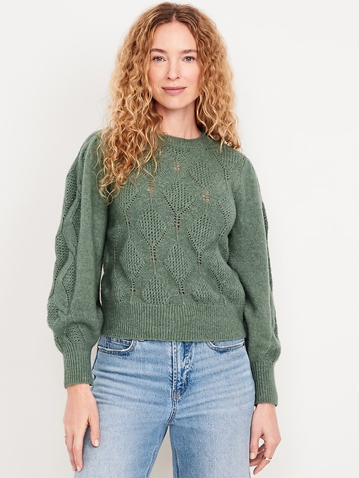 Image number 1 showing, Pointelle Sweater