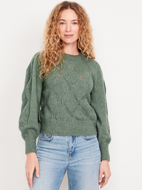Pointelle Sweater - Green