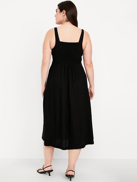 Image number 5 showing, Fit &amp; Flare Linen-Blend Midi Dress