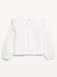 View large product image 3 of 3. Long-Sleeve Ruffle-Trim Top for Girls