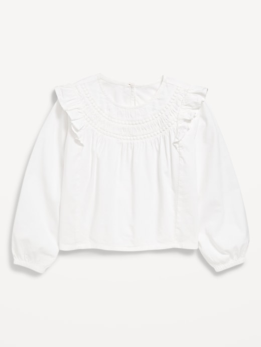 View large product image 2 of 3. Long-Sleeve Ruffle-Trim Top for Girls