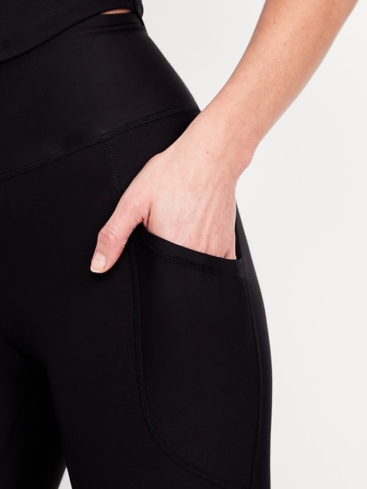 Image number 3 showing, High-Waisted PowerSoft Side-Pocket Crop Leggings