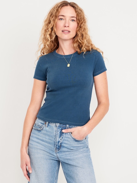 T-shirt court moulant pour Femme