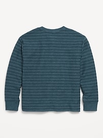 View large product image 3 of 3. Cozy-Knit Long-Sleeve Henley T-Shirt for Boys