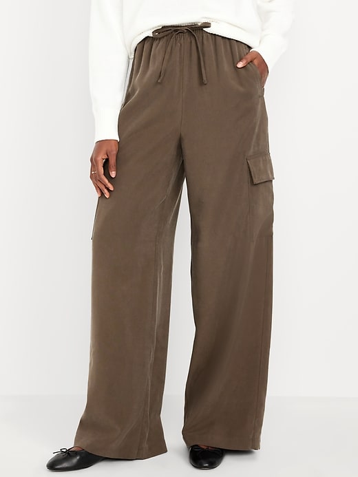 Image number 1 showing, Drapey Cargo Super Wide-Leg Pants