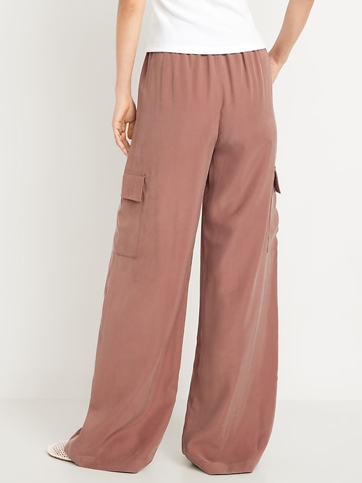 Image number 2 showing, Extra High-Waisted Drapey Cargo Super Wide-Leg Pants