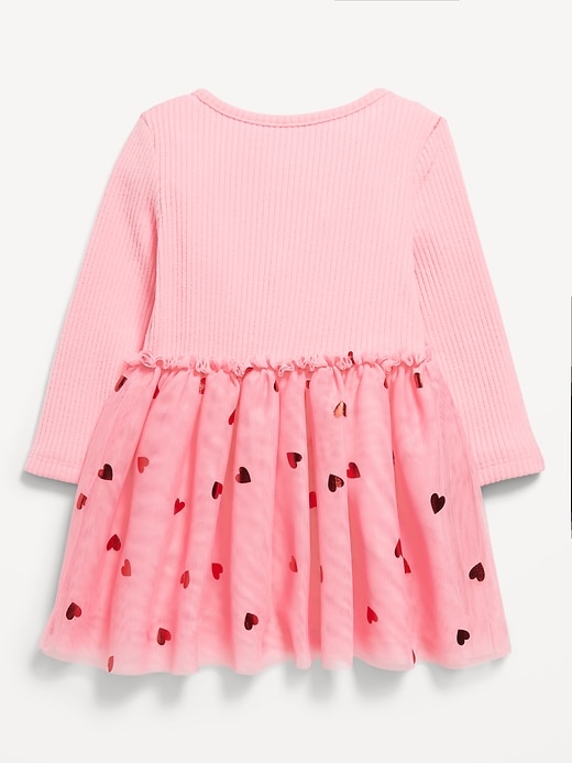 Voir une image plus grande du produit 2 de 2. Robe tutu côtelée duveteuse pour toute-petite fille