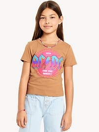 L'image numéro 1 présente T-shirt ajusté à manches courtes à imprimé sous licence pour fille