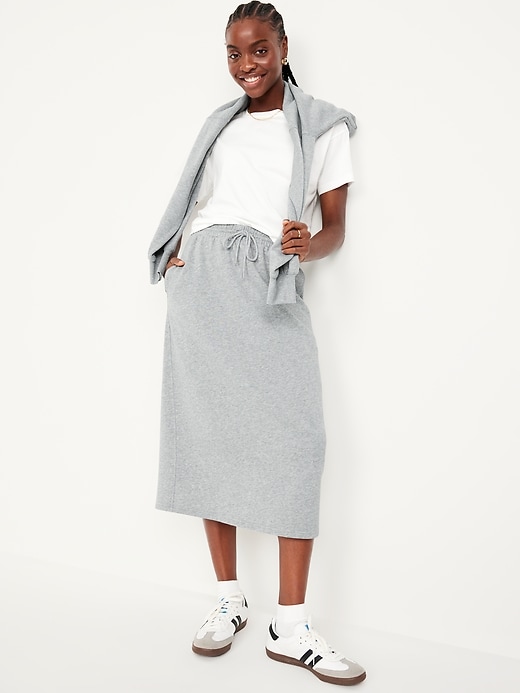 Image number 6 showing, High-Waisted Fleece Midi Skirt