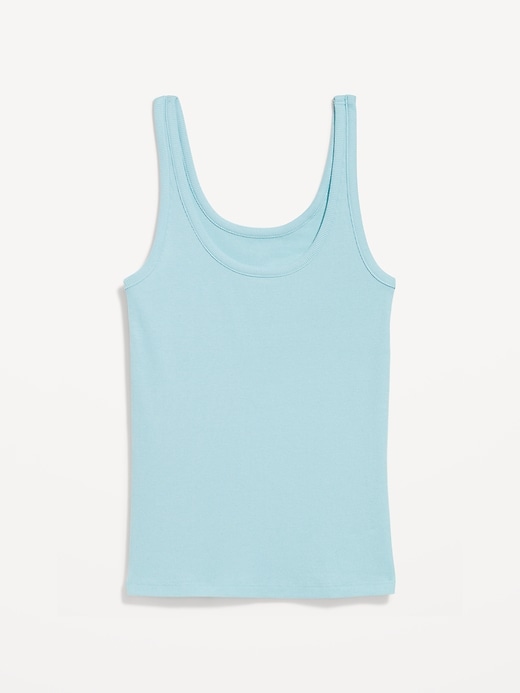 Image number 4 showing, First-Layer Ribbed Scoop-Neck Tank Top