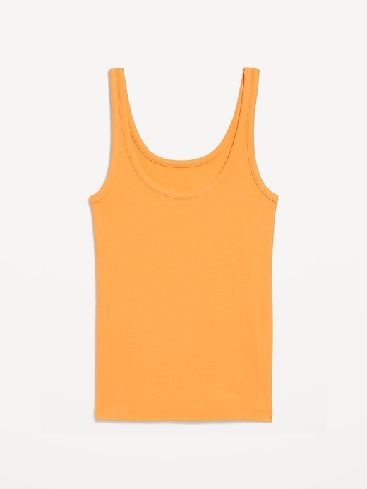 Image number 4 showing, First-Layer Ribbed Scoop-Neck Tank Top