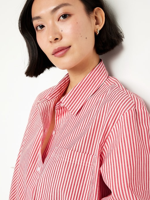 Image number 4 showing, Button-Down Crop Shirt