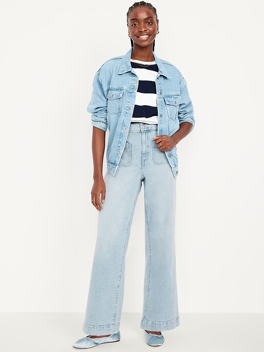 Image number 1 showing, Extra High-Waisted Sky-Hi Mariner Wide-Leg Jeans