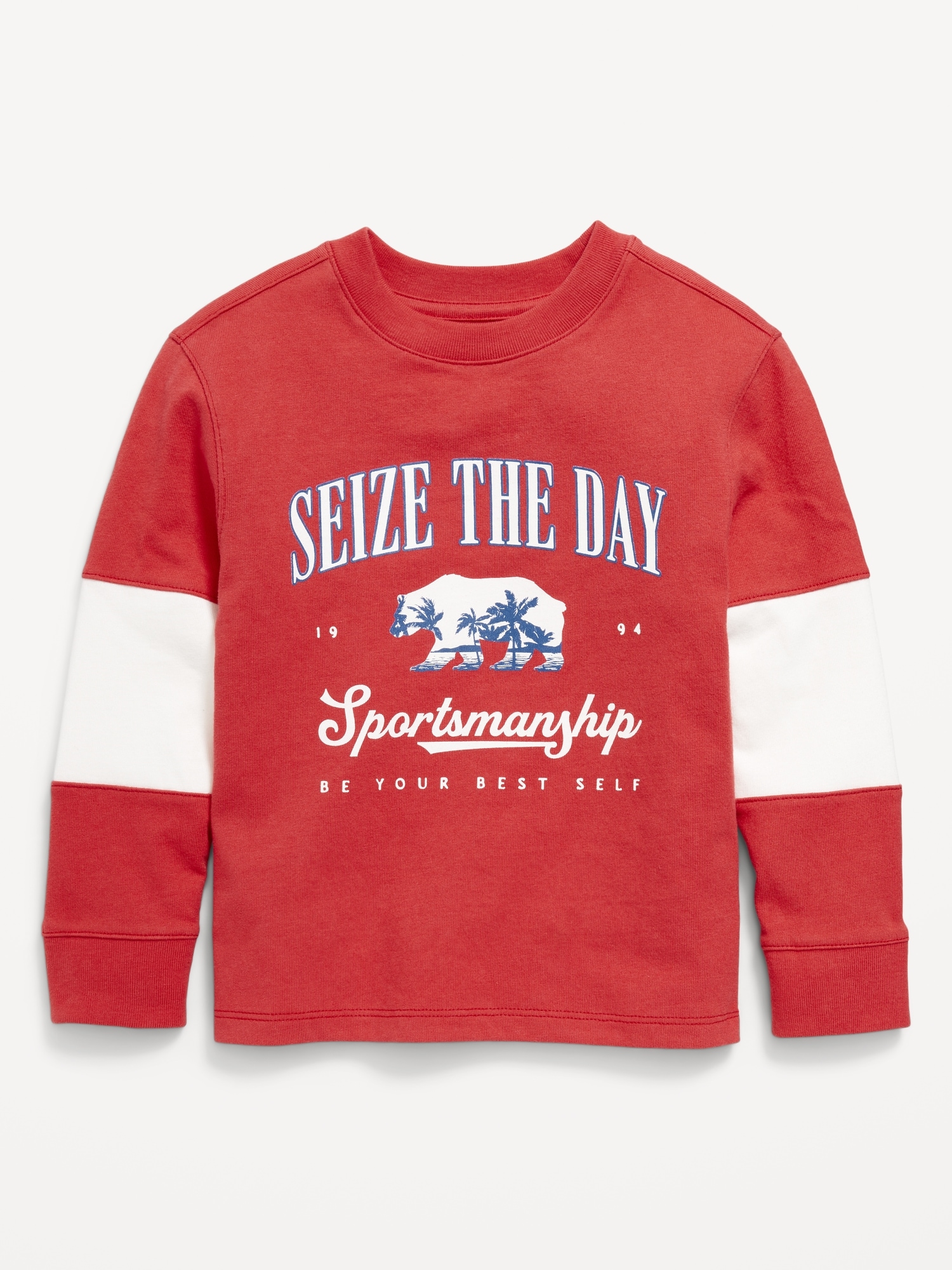 Oversized Long-Sleeve Graphic T-Shirt for Toddler Boys