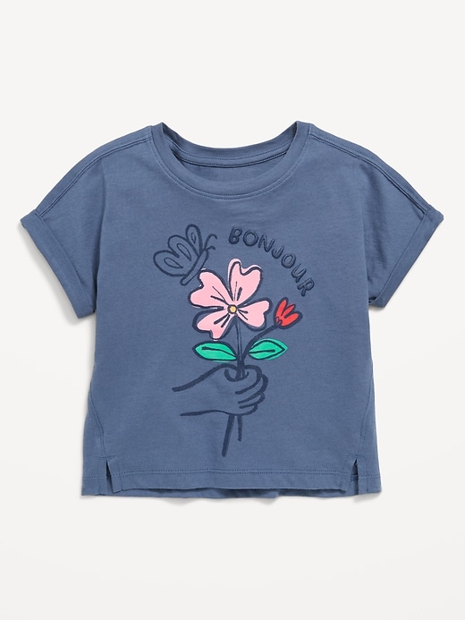 View large product image 1 of 1. Loose Short-Sleeve Graphic T-Shirt for Toddler Girls