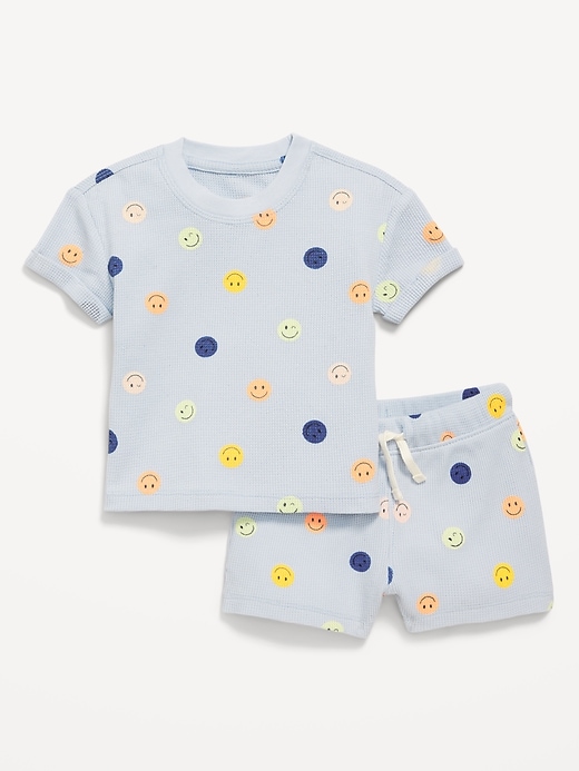 View large product image 2 of 2. Printed Waffle-Knit Top and Shorts Set for Baby