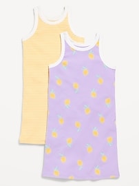 Image number 1 showing, Printed Sleeveless Ribbed Dress 2-Pack for Girls