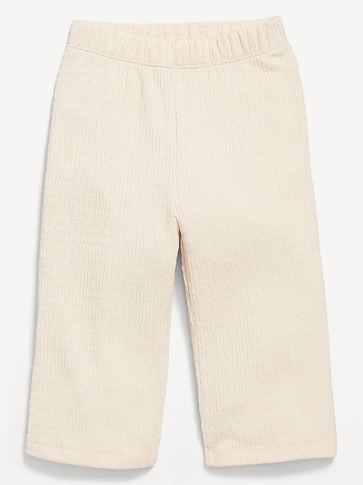 View large product image 1 of 1. Pull-On Textured Cropped Wide-Leg Pants for Toddler Girls