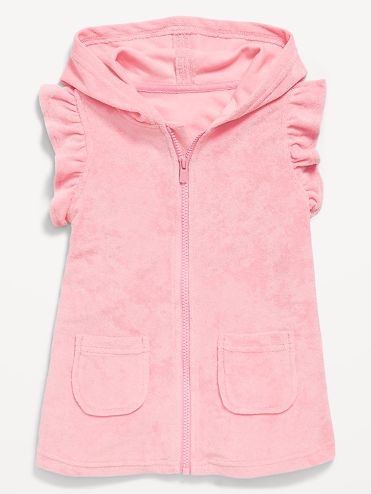 View large product image 1 of 1. Hooded Terry Swim Cover-Up Dress for Toddler Girls