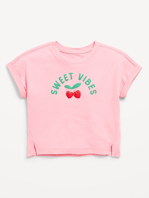 View large product image 1 of 1. Loose Short-Sleeve Graphic T-Shirt for Toddler Girls