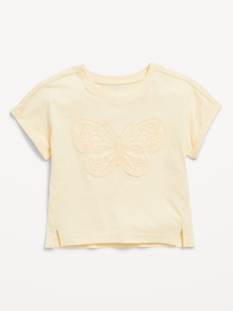 Loose Short-Sleeve Graphic T-Shirt for Toddler Girls