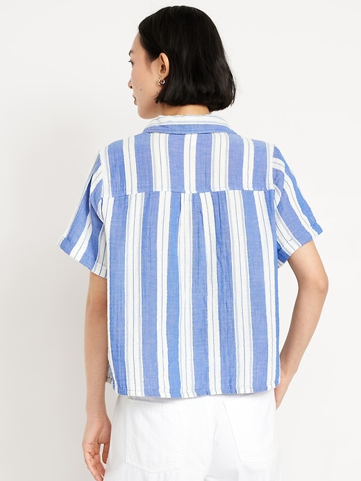 Image number 2 showing, Crinkle Gauze Button-Down Striped Shirt