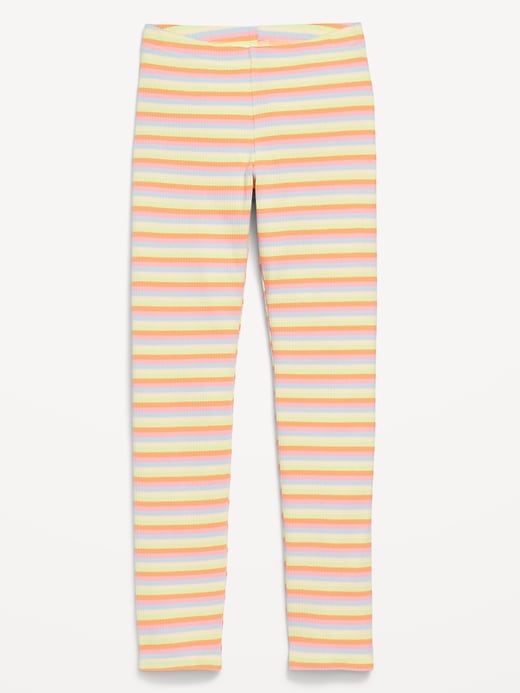 View large product image 1 of 2. Printed High-Waisted Ribbed Leggings for Girls