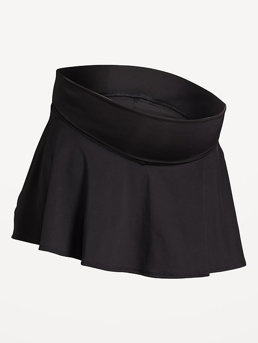 Image number 4 showing, Maternity Rollover-Waist Ruffle PowerSoft Skort