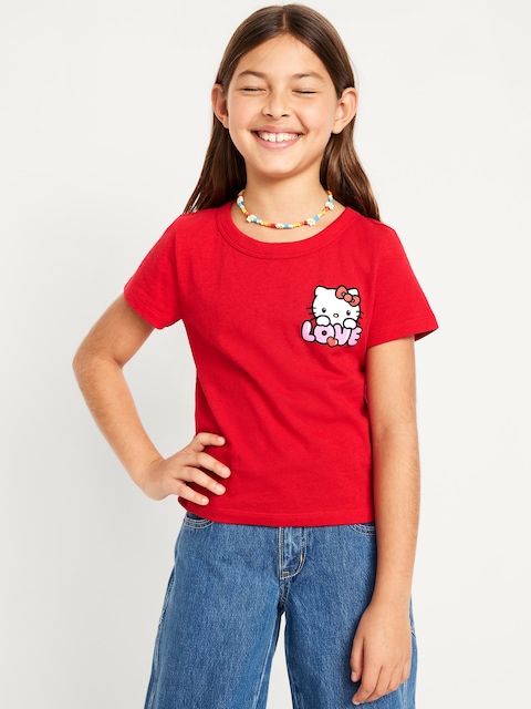 T-shirt ajusté à manches courtes à imprimé sous licence pour fille