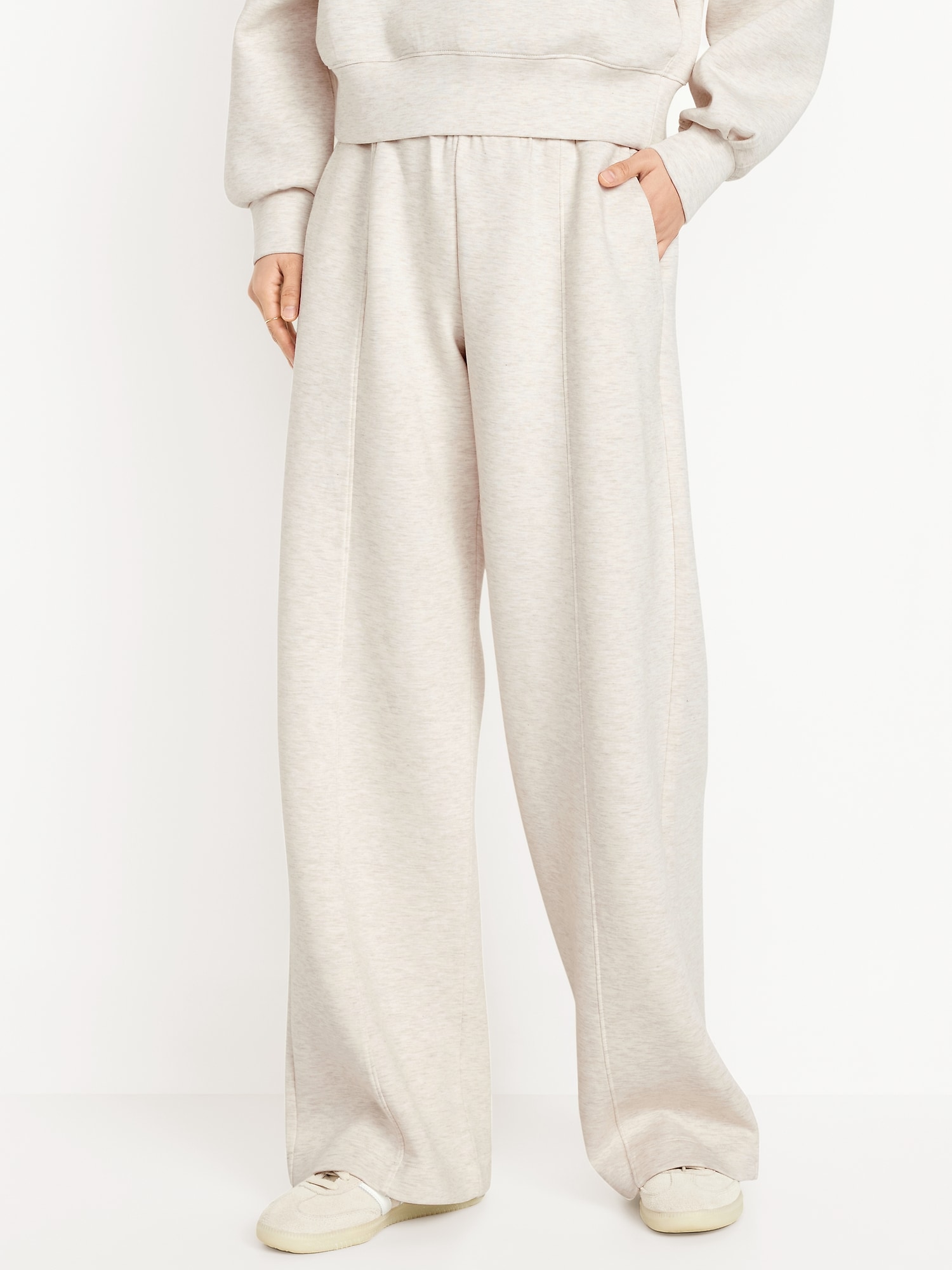 High-Waisted Bounce Fleece Wide-Leg Pants