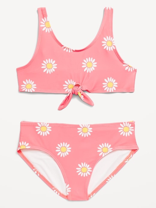 View large product image 1 of 1. Printed Tie-Knot Bikini Swim Set for Girls