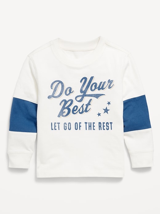 View large product image 1 of 1. Oversized Long-Sleeve Graphic T-Shirt for Toddler Boys