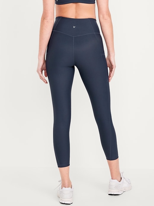 Image number 2 showing, High-Waisted PowerSoft Side-Pocket Crop Leggings