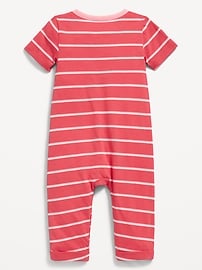 Image number 2 showing, Short-Sleeve Jersey-Knit Henley One-Piece for Baby