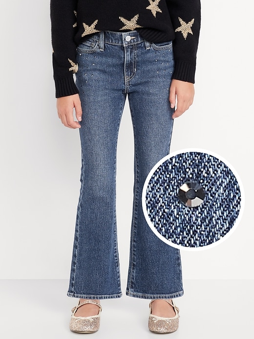 View large product image 1 of 4. High-Waisted Studded Flare-Leg Jeans for Girls