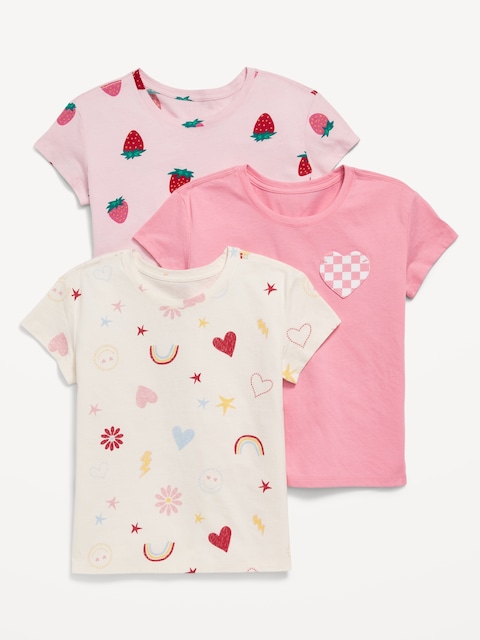 Softest Short-Sleeve Variety T-Shirt 3-Pack for Girls