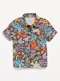 Image number 2 showing, Printed Linen-Blend Pocket Shirt for Toddler Boys