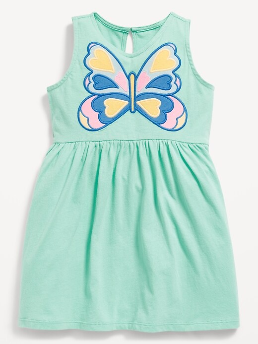 View large product image 2 of 2. Sleeveless Applique Fit and Flare Dress for Toddler Girls