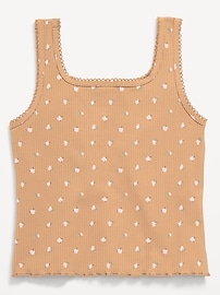 View large product image 3 of 3. Printed Fitted Ribbed Tank Top for Girls